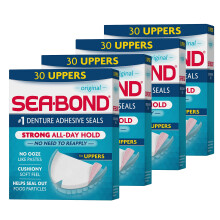 Sea-Bond Secure hammasproteesin liimatiivisteet Alkuperiset plliset, sinkkittmt koko pivn kestvt sotkumattomat 30 kpl (4 kpl:n pakkaus)