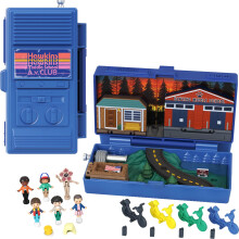 Polly Pocket Collector Playset Stranger Things Compact with 6 Special Edition Character Dolls and 10 Accessories