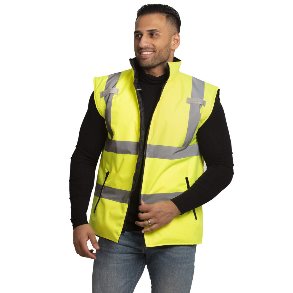 Jorestech High Visibility Reversible Insulated Safety Vest With Ansi Compliant Reflective Tape Bodywarmer (Medium) 817587023779