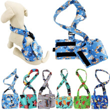 Fralda de cachorro para a banda de barriga masculina reutiliz   vel lav   vel com suspens   rios l    suave (urso azul m: cintura 13 """" - 16 """")