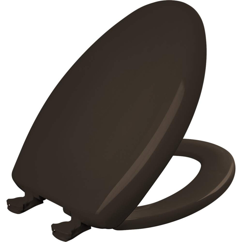 Bemis Classic Colors Slow Close Toilet Seat  Easy Clean Hinges and Durable Plastic Seat  Elongated  Espresso Brown