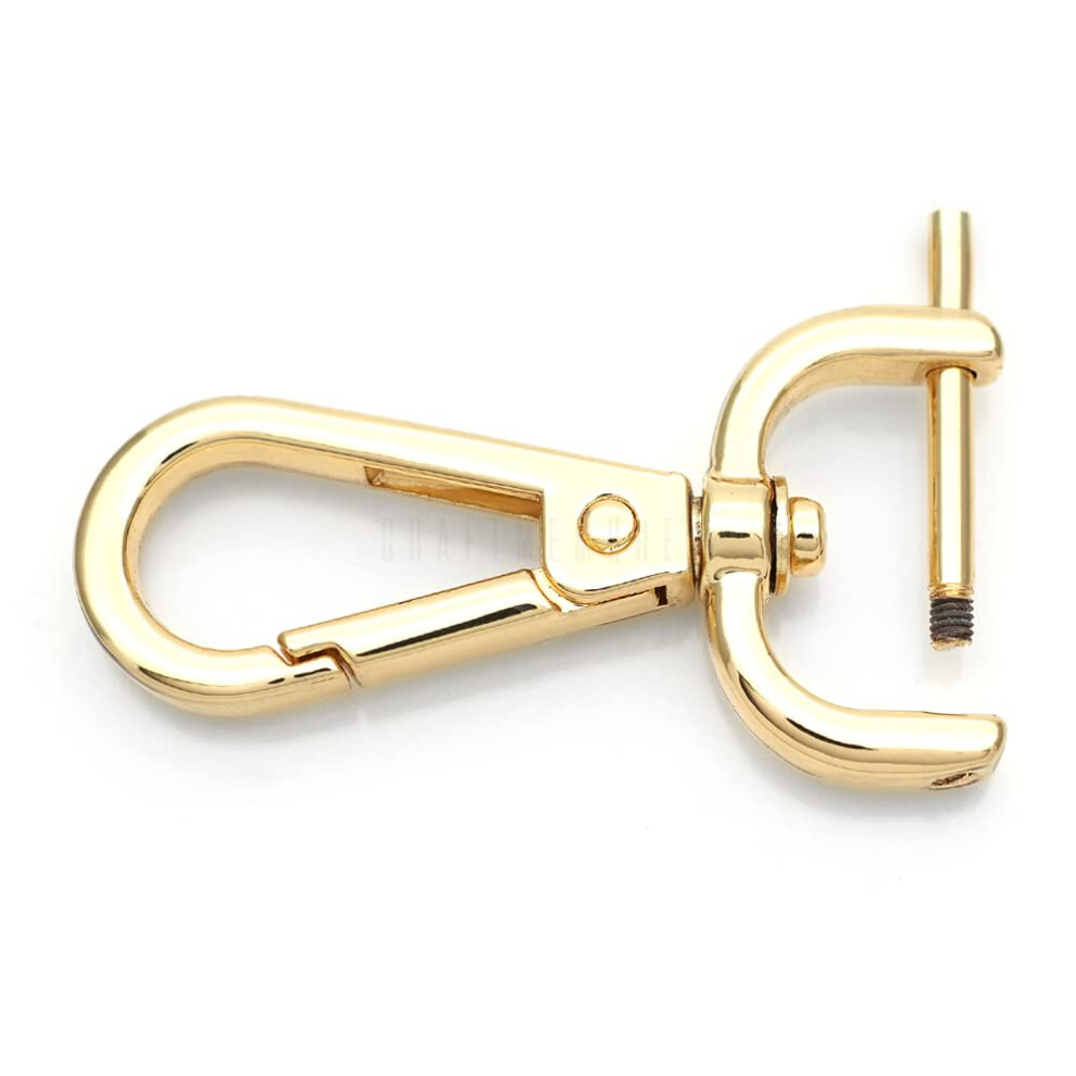 Craftmemore 2 Ganci Staccabili A Scatto Con Chiusura Girevole Con Barra A Vite Per Borsa Di Ricambio Hardware (1 Pollice, Oro)-image