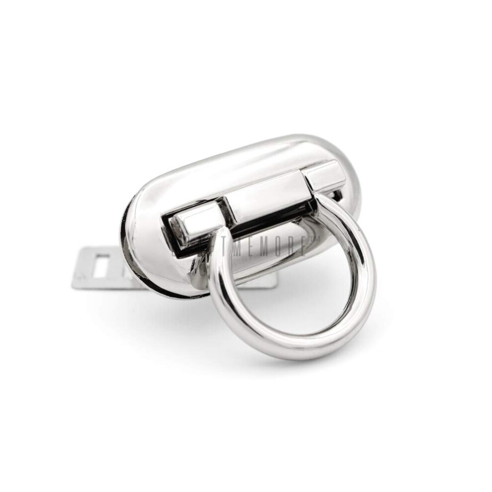 Craftmemore 2 Paczki Metalowa Zamek Lock Owalny Craft Casp Clap Block Bag Torebka Making Making (Duze Srebrne 1-5/8 """")-image