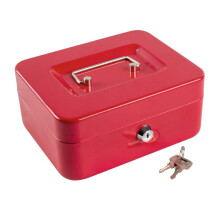 Kyodoled Medium pengekasse med pengebakke Lille pengeskabsboks med n?glekasseskuffe 7,87""""x 6,30""""x 3,54"""" R?d Medium
