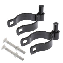 2 1/2"""""""" (2 3/8"""""""" OD) x 5/8"""""""" Black Male Gate Frame Hinges for Chain Link Fence Post | Hinges with Bolts | Pack of 2