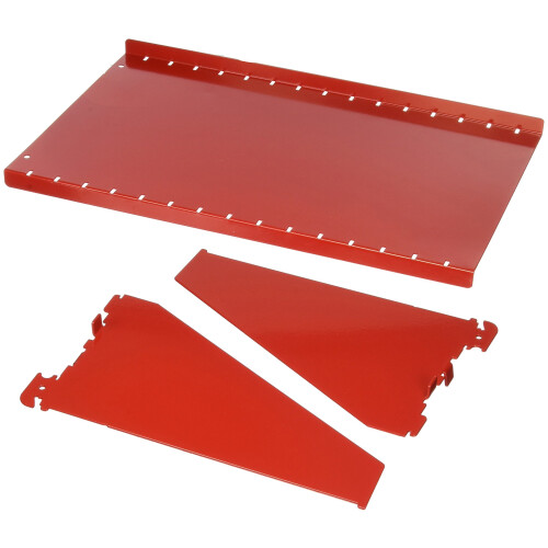 Wall Control Pegboard Shelf 9in Deep Pegboard Shelf Assembly for Wall Control Pegboard and Slotted Tool Board - Red