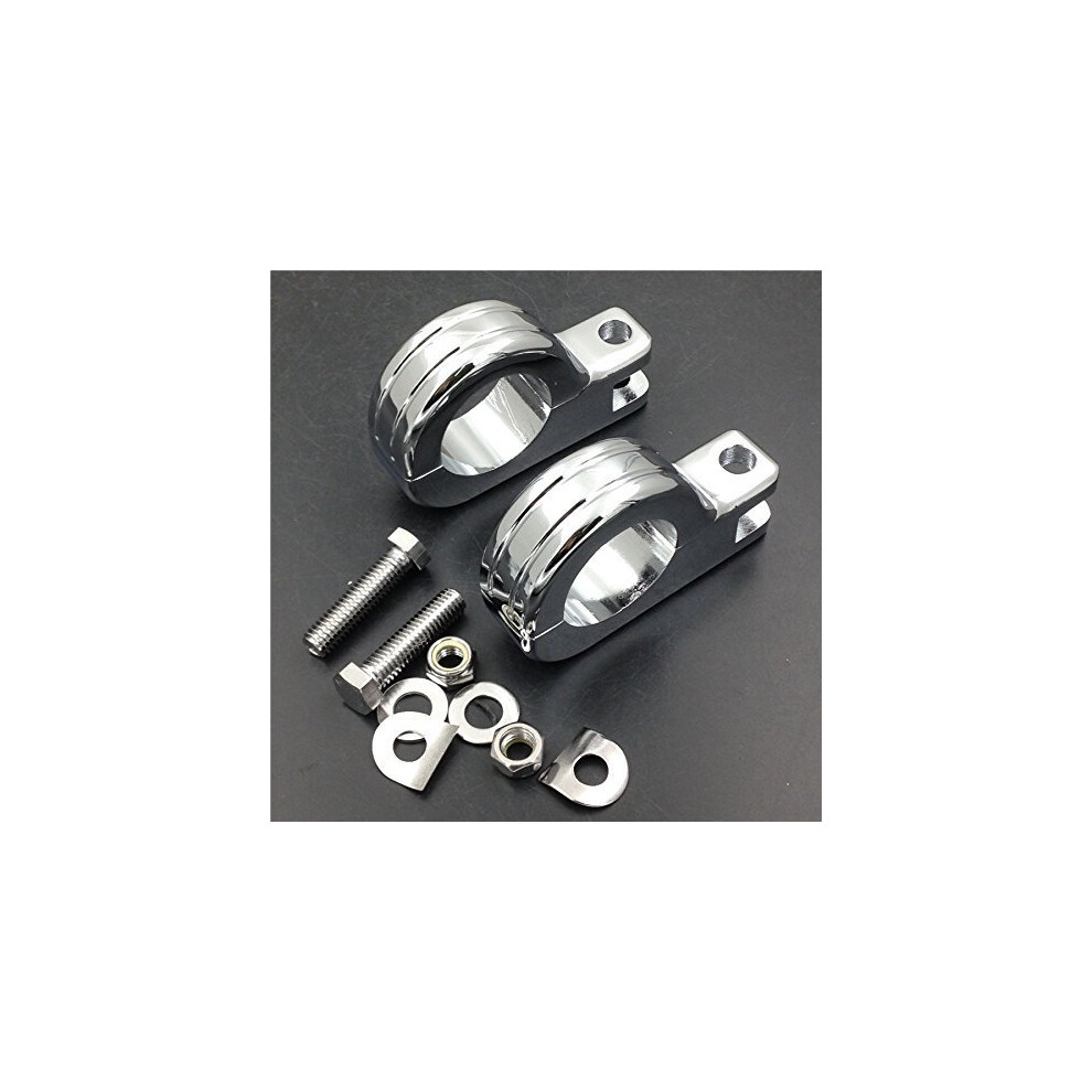 Smt-1.5"""""""" Engine Guard Footpeg P Clamps Compatible With Xv250 Roadstar Xv1700 Xv1600 Chromed Motorcycle [B00xisb0wi] 746278633990