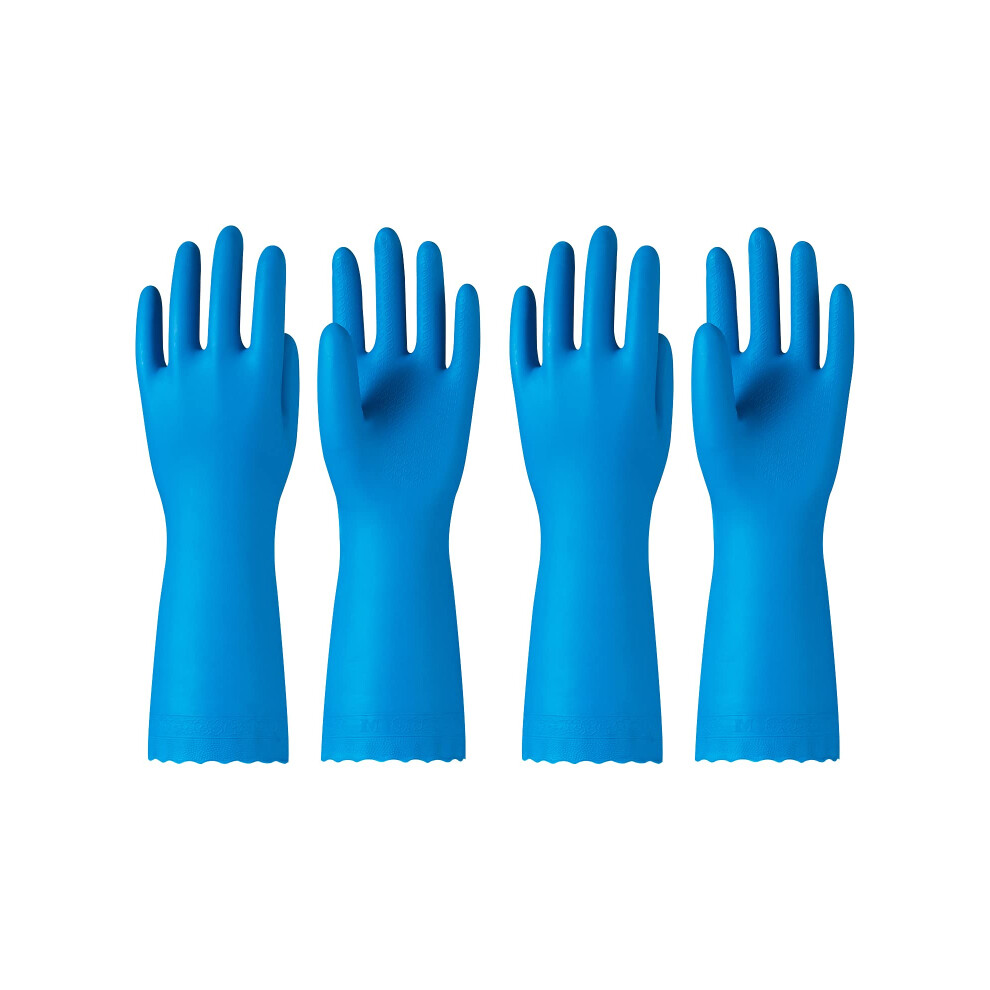 PAcIFIc PPE 2 Pairs Reusable Dishwashing cleaning gloves with Latex Free  cotton Lining  Kitchen gloves  Blue  Large-image-OPC-PGG8GS7-NEW