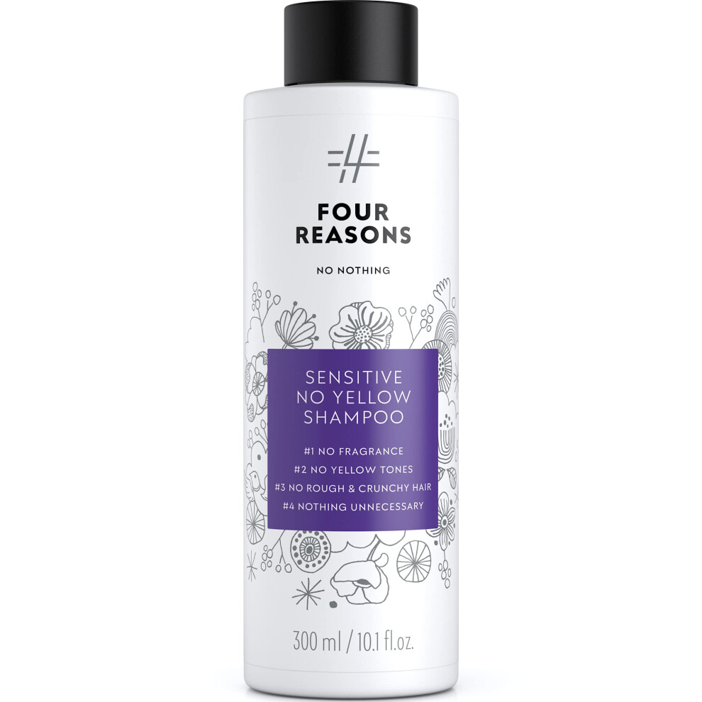 Four Reasons No Nothing Sensitive No Yellow Shampoo – Shampoo D'argento Non Profumato Per Capelli Biondi, Striati E Grigi, 100% Vegano, 300 Ml-image