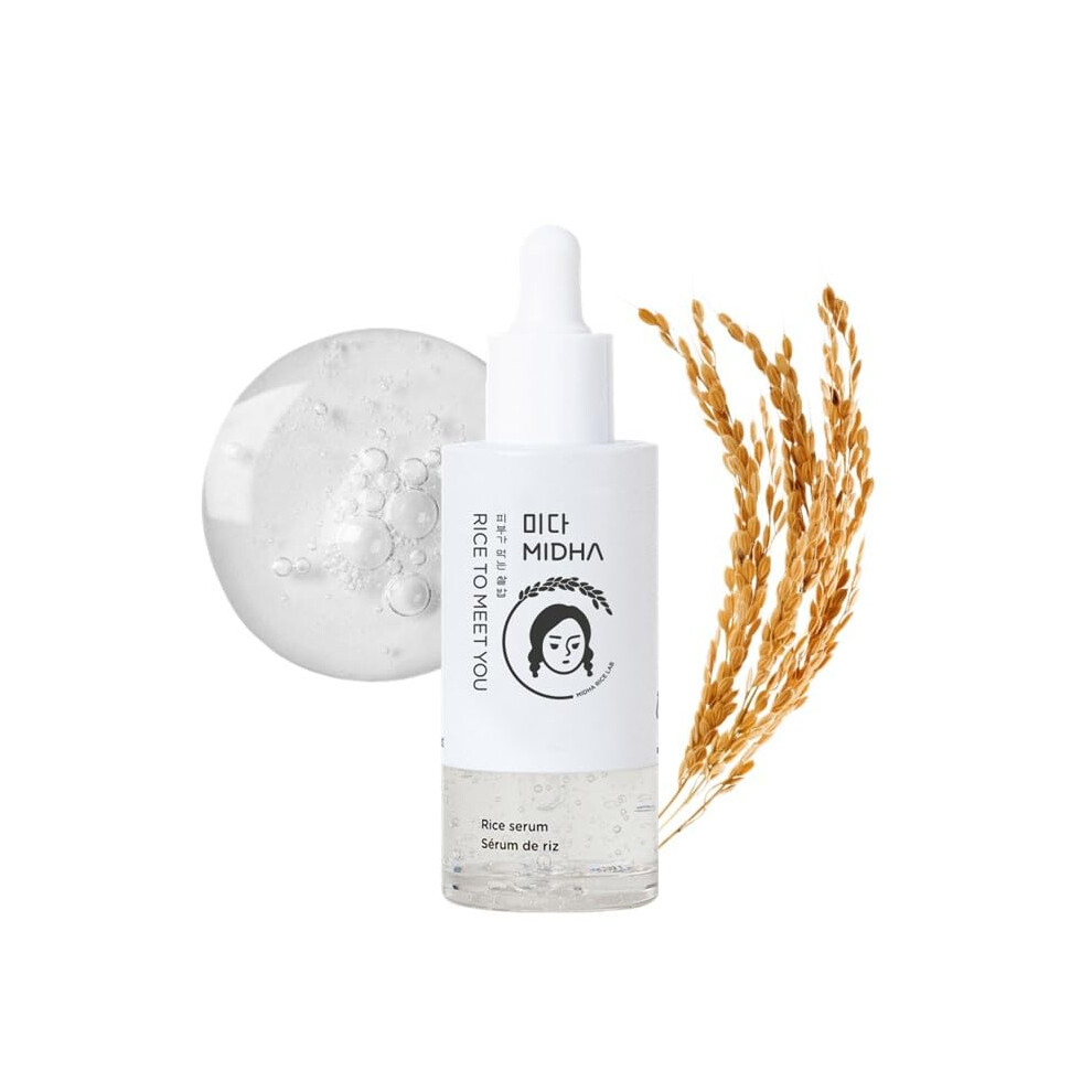 Midha Rice Serum 50Ml For Skin Moisturizing Tightening And Revitalizing Day And Night Use Quick Absorption Vegan
