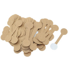 Lind Kitchen 100 St  ck Schmuck-Displaykarten, Etiketten, Ringaufkleber, H  ngeetiketten, blanko, braunes Papier, Preisschilder, rund