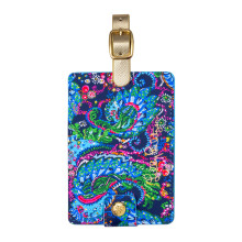Lilly Pulitzer kunstleren bagagelabel met veilige riem Kleurrijke kofferidentificatie voor op reis Breng me naar de zee