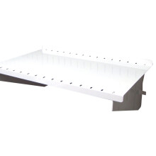 Wandbedieningsplank met prikbord, 9 inch diep, montage voor wandbedieningsplank met prikbord en gereedschapsbord met sleuven - wit