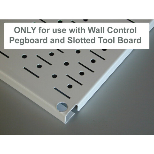 Wall Control Pegboard Shelf 9in Deep Pegboard Shelf Assembly for Wall Control Pegboard and Slotted Tool Board - White 2