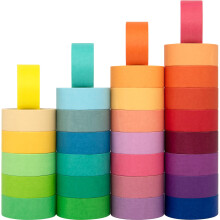 30 Ruller Washi Masking Tape Set 15 mm bred farverig regnbue dekorativt skrivbar h?ndv?rkstape til DIY scrapbook -design