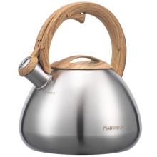 MARSKITOP Tea Pot for Stove Top 2.6 Quart  Stainless Steel Tea Kettle Stovetop Whistling with Stay Cool Handle  Silver