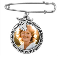 Bryllup Boutonniere Bouquet Charm Pin Skytsengel Foto Charm Brudens mor Brudgommen med software til billedst?rrelse