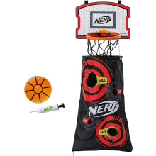 Cesto porta canestro da basket NERF - Cesto portabiancheria da appendere alla porta + Bersaglio da tiro - Mini cesto porta canestro + Set da basket