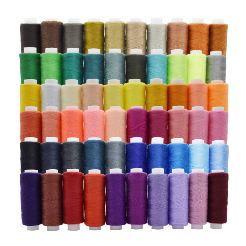 60 Color Sewing Threads 250 Yard Per Spools Polyester Thread Sewing Kit All Purpose for Hand Machine Sewing (60 Colors)