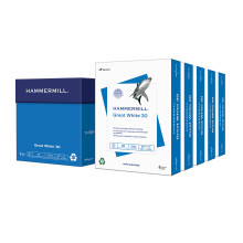 Papel para impresora Hammermill Great White, 30 % reciclado, 8,5 x 11, 5 resmas (2500 hojas), 92 brillante, fabricado en EE. UU.