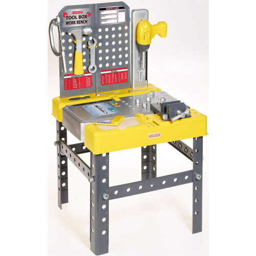 Casdon CASDON Tool Box Workbench  2-in-1 Tool Box & Workbench for Children Aged 3+ Includes Over 60 Tools for DIY Roleplay Fun 2