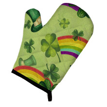 """"Caroline's Treasures Watercolor St Patrick's Day Lucky Leprechaun Decorated Oven Mitt 12"""""""" x 8.5"""""""" Multicolor""""