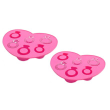 Chocolate Mold Tray Silicone Ice Cube Party maker perfect for DIY frozen ice pudding jelly candy (Pink Ring (2 Pack))