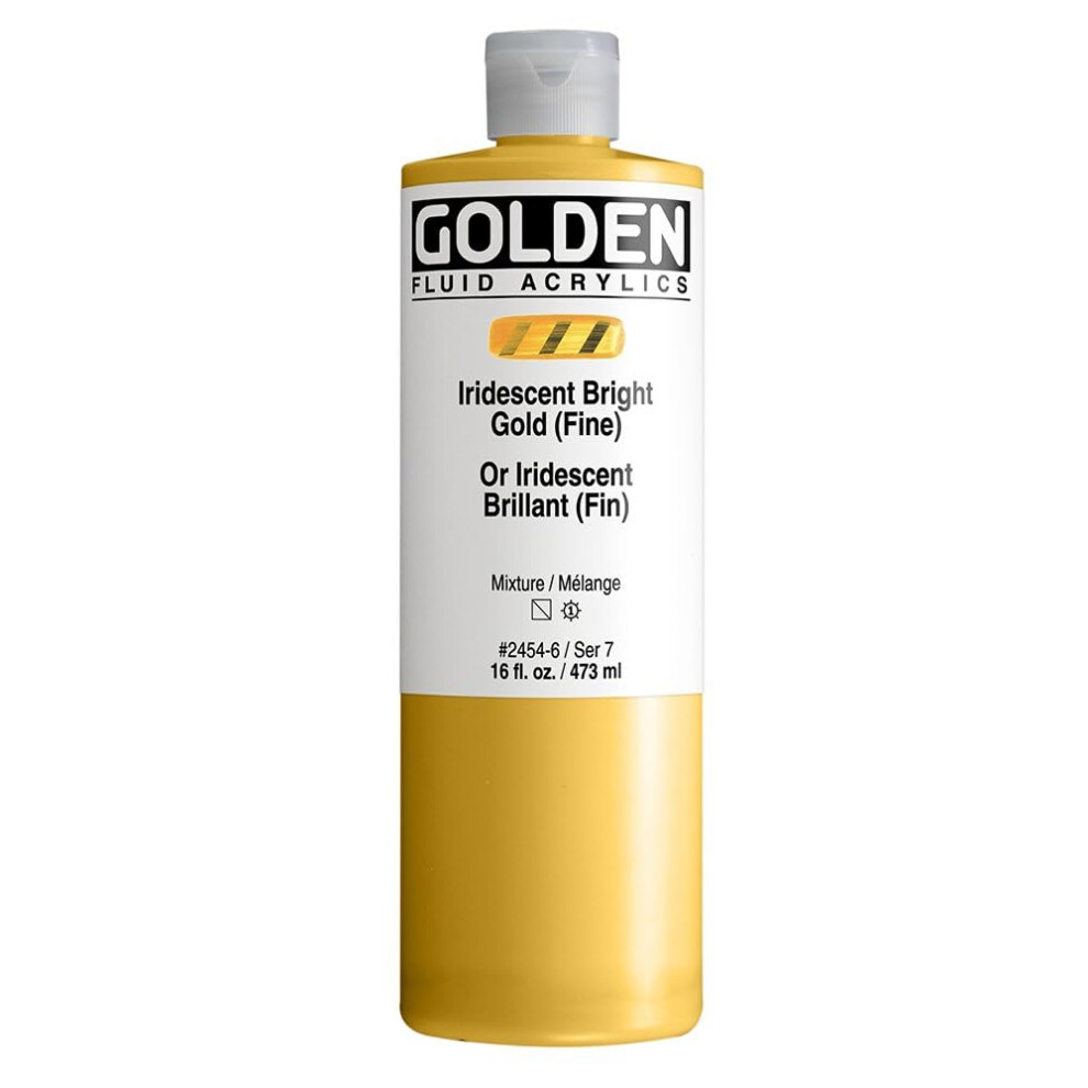Acrilici Fluidi Di Golden Iridescent Bright Gold (Fine) Flacone Da 16 Fl. Oz. Pittura Acrilica Professionale Semi-Trasparente-image