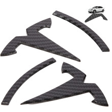 Nanaholy Model Y Tilbeh?r til Tesla Emblem klisterm?rke 3stk/s?t 2024 2023 2022 2021 2020 (W-Black-Carbon Fiber Pattern)