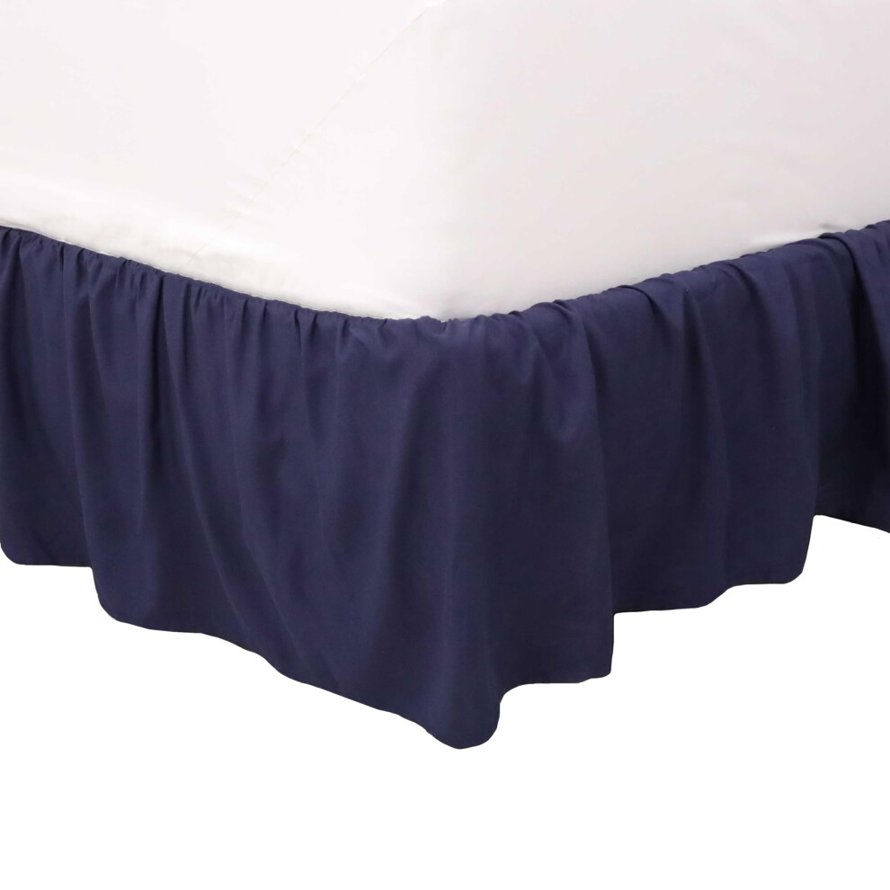 Cache-sommier Martex    volants jumeaux | Cache-sommier facile    installer | Cache-sommier en microfibre | Hauteur de 38 cm | Cache-sommier de qualit