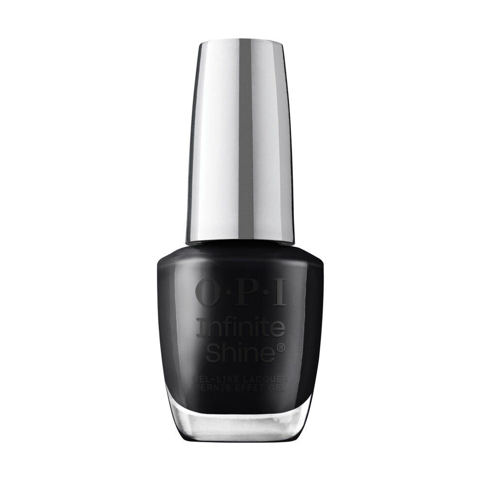 OPI Infinite Shine Black Onyx | Vernis     ongles opaque noir fonc    cr   me longue tenue effet gel | Vegan, longue tenue, sans traces