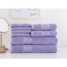 Ensemble de serviettes de salle de bain Luzia 8 pieces - 100% Turkish Cotton Premium Quality - 2 serviettes de bain 2 serviettes a main et 4 gout