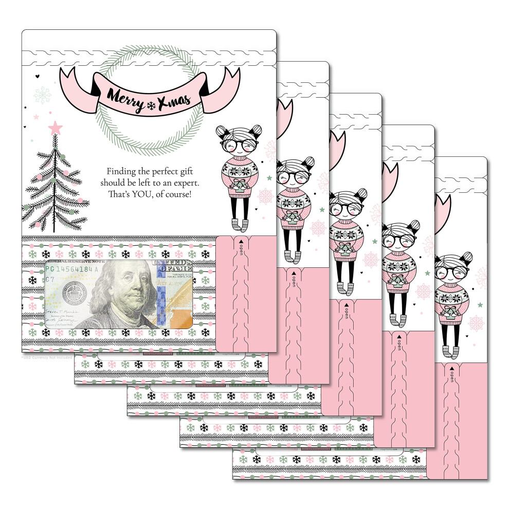 Zipgifts Biglietto Di Festa | Porta Soldi Con Cerniera Con Finestra In Plastica Trasparente Per Contanti, Assegni E Carte Regalo (Esperto Di Regali | Confezione Da 5 Pezzi)-image