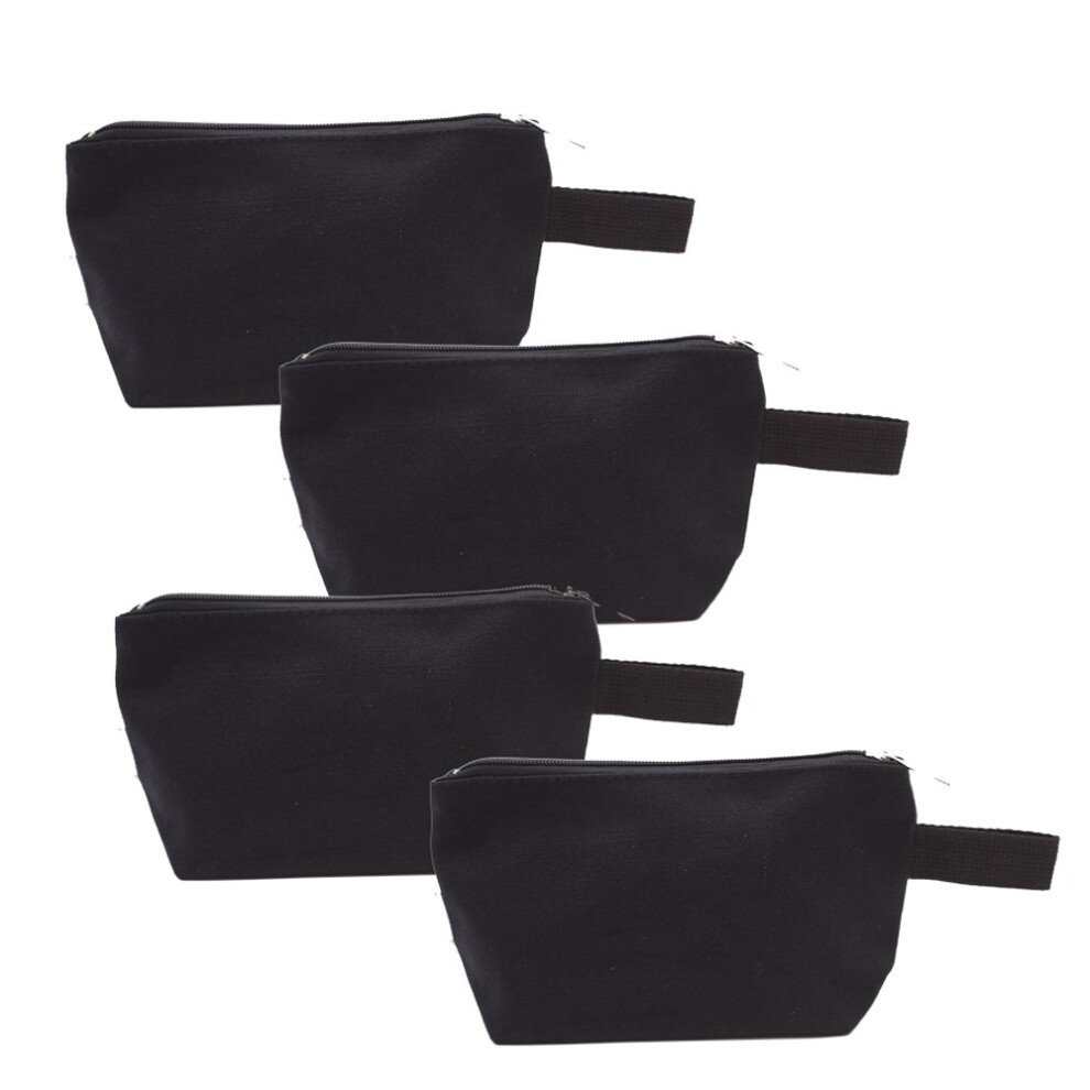 Augbunny 100% Cotton 16Oz Heavy Duty Multi-Purpose Canvas Zipper Cosmetics Makeup Travel Toiletry Organizing Pouch 4-Pack