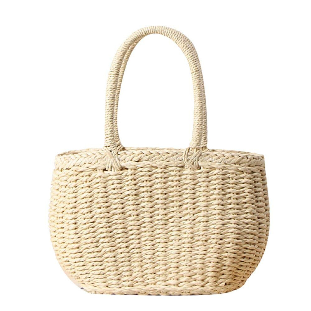 Sacs en paille FENBEN pour femmes, petits sacs hobo en paille tissés à la main, poignée ronde, sac fourre-tout rétro en rotin pour la plage et l'
