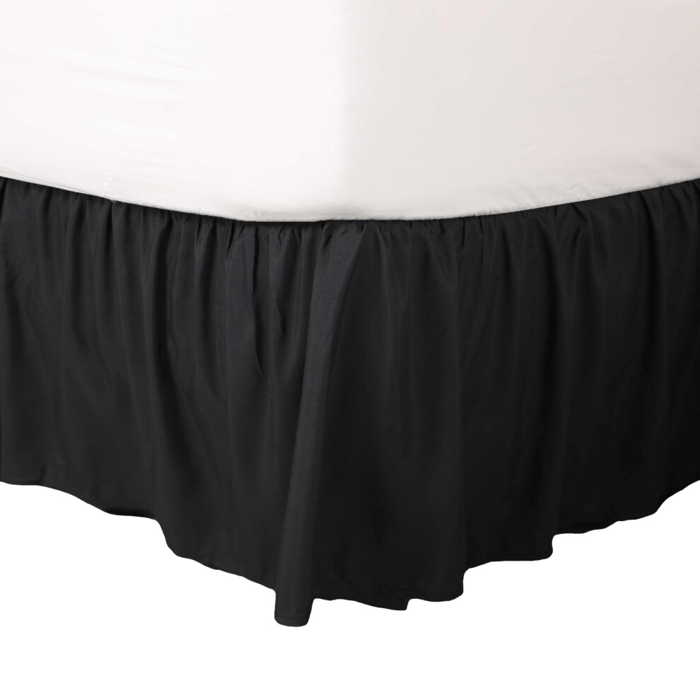 Cache-sommier Martex    volants jumeaux | Cache-sommier facile    installer | Cache-sommier en microfibre | Hauteur de 38 cm | Cache-sommier de qualit