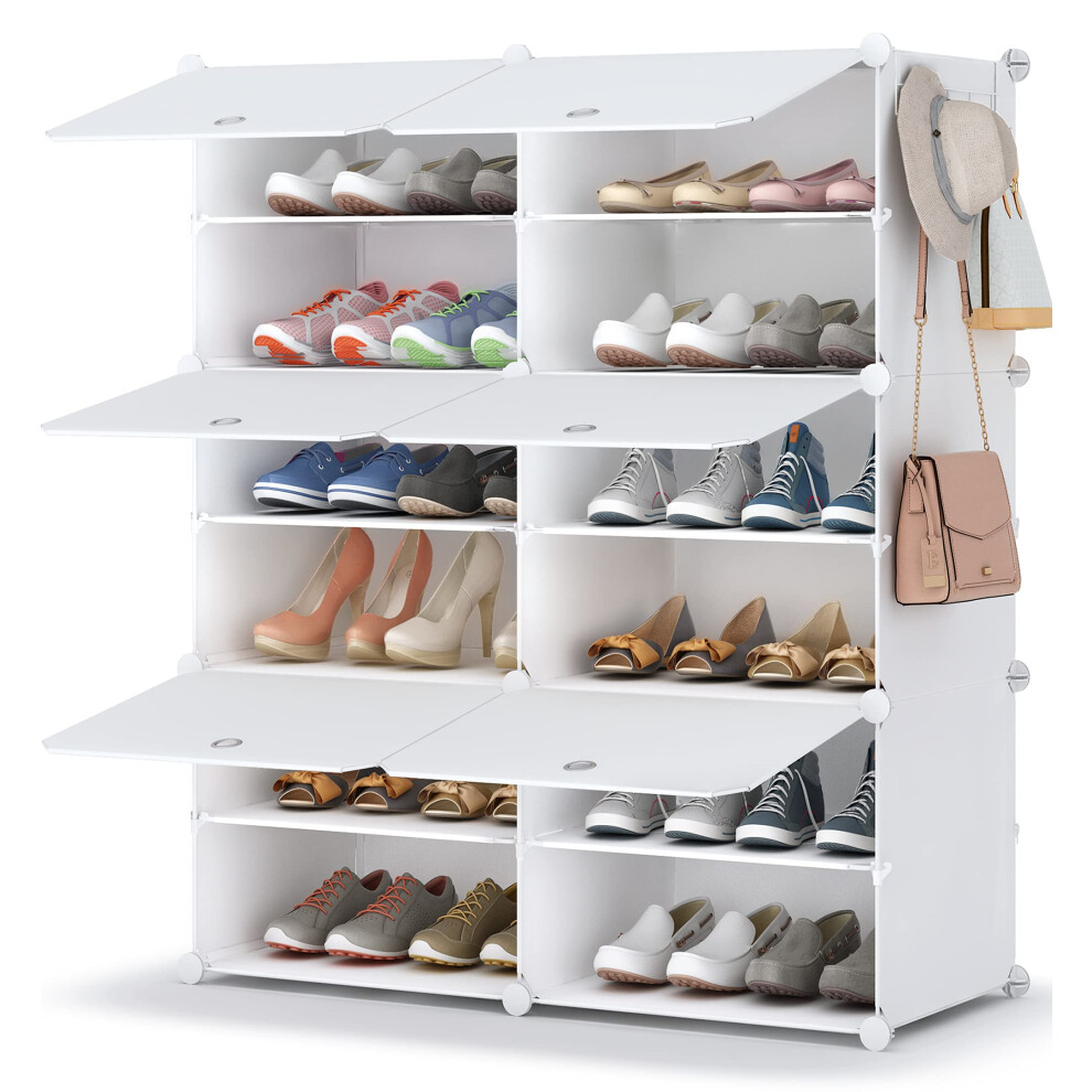 HOMIDEC Shoe Rack  6 Tier Shoe Storage Cabinet 24 Pair Plastic Shoe Shelves Organizer for Closet Hallway Bedroom Entryway-image-OPC-PFST7RN-NEW