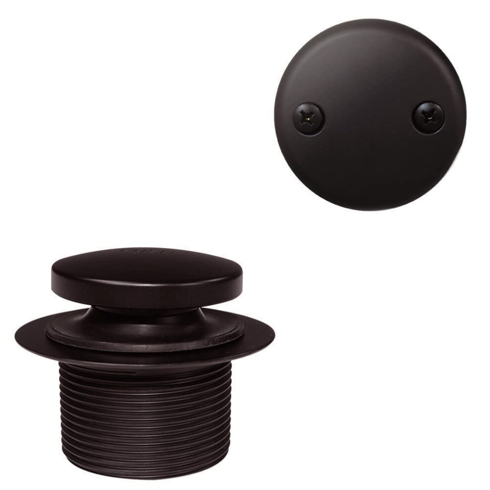 Westbrass R93-2-12 1-1/2"""" Coarse Thread Tip-Toe Bathtub Drain Trim Set With 2-Hole Overflow Faceplate Oil Rubbed Bronze 747028096850