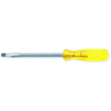 URREA Slotted Screwdriver - 3/8"""" Tip Flat Head Driver with 12"""" Long Square Shank & High-Endurance Acetate Handle - 9812