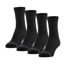 Meias Quarter MediPEDS com parte superior sem amarrao e almofada multipares pretas (4 pares) Tamanho do sapato: Masculino 7-12 Feminino 10-13