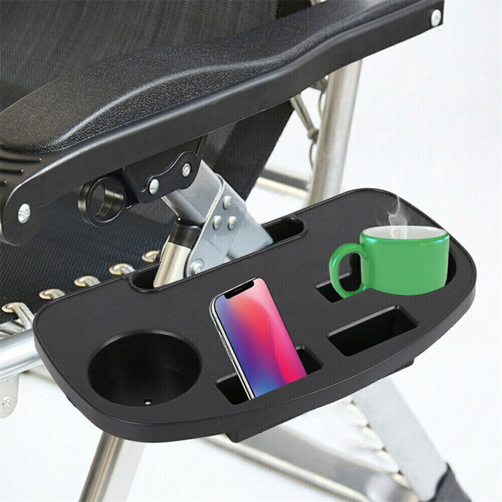 1.NO 2 x Plateau de Table Latéral à Clipser Pour Bain de Soleil à Gravité Zéro/Chaise de Camping Extérieur