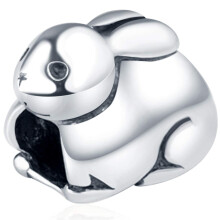 Choruslove Konijnenbedel 925 Sterling Zilver Lieflijk dierkraaltje voor slangenkettingarmbandbedels Paascadeau