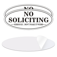 (2er-Pack) No Soliciting-Schild fr die Haustr, 17,8 x 7,6 cm, selbstklebend, Seriously Don't Make it Weird-Aluminium-Metallschilder