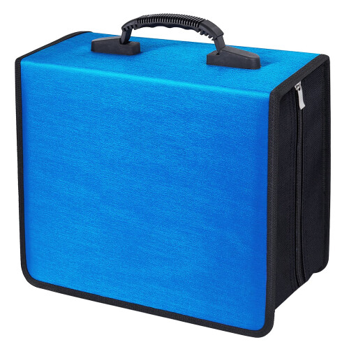 Siveit CD/DVD Binder, Θήκη για CD/DVD 400 Θέσεων (Λευκή Θήκη, Μπλε)