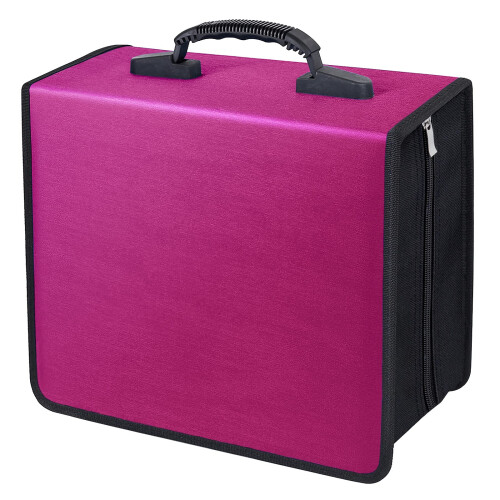 Siveit CD/DVD Binder, Θήκη CD DVD 400 Θέσεων, Άλμπουμ Αποθήκευσης (Λευκό, Ροζ)