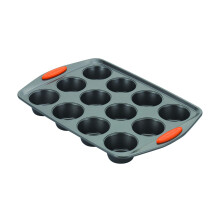 Rachael Ray Yum -o Nonstick Bakeware 12-Cup Muffin Tin With Grips / Nonstick 12-Cup Cupcake Tin With Grips - 12 Cup Gray
