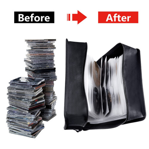 Siveit CD/DVD Binder, Θήκη για CD/DVD 400 Θέσεων (Λευκή Θήκη, Μπλε) 1
