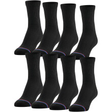 MediPEDS Kwartsokken met niet-bindende bovenkant en kussen Multipairs Zwart (8 paar) Schoenmaat: Heren 7-12 Dames 10-13