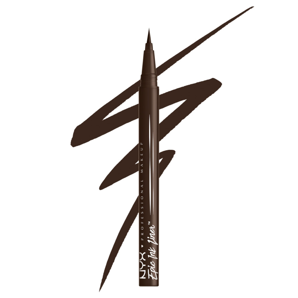 NYX PROFESSIONAL MAKEUP Epic Ink Liner  Waterproof Liquid Eyeliner with Vegan Formula - Dark Chocolate (Dark Brown Matte)