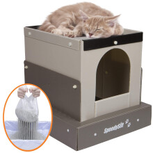 Speedysift Hooded Cat Litter Box Starter Kit Innehåller 56CT -engångs -siktfoder Material: Korrugerad plastkort